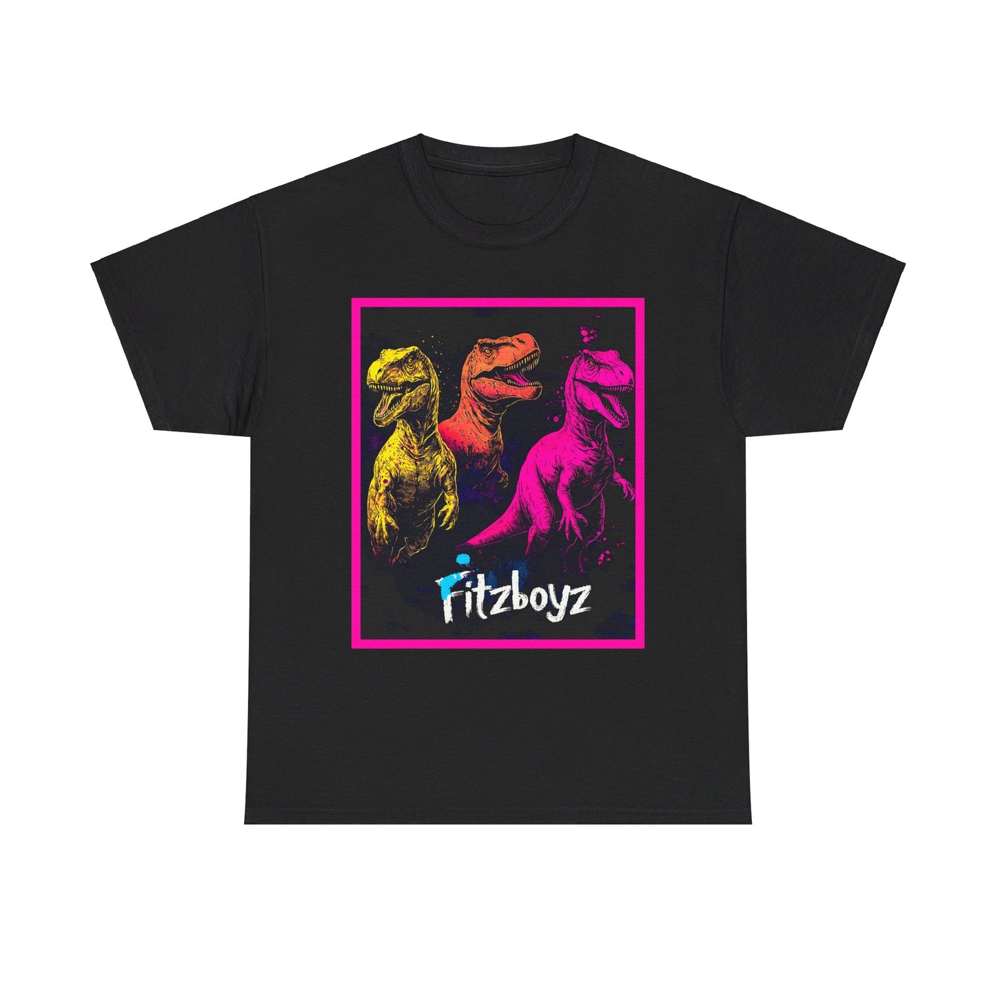 Fitzboyz Neon Dino Parade Unisex Heavy Cotton Tee