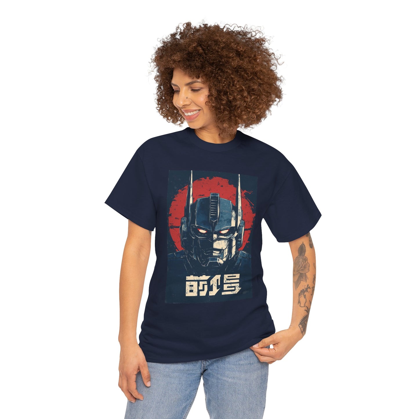 Vintage Style Robot Helmet Unisex Heavy Cotton Tee