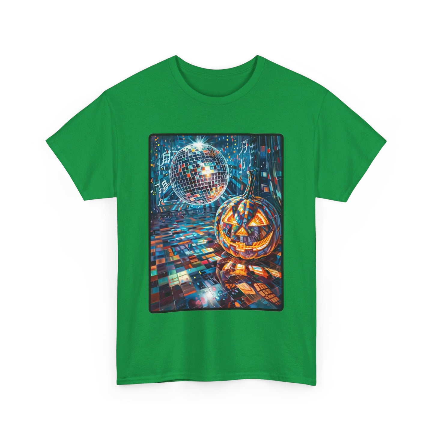 Fitzboyzprintz Pop Art Pumpkin Disco Unisex Fashion Heavy Cotton Fabric Graphic Tee Shirt