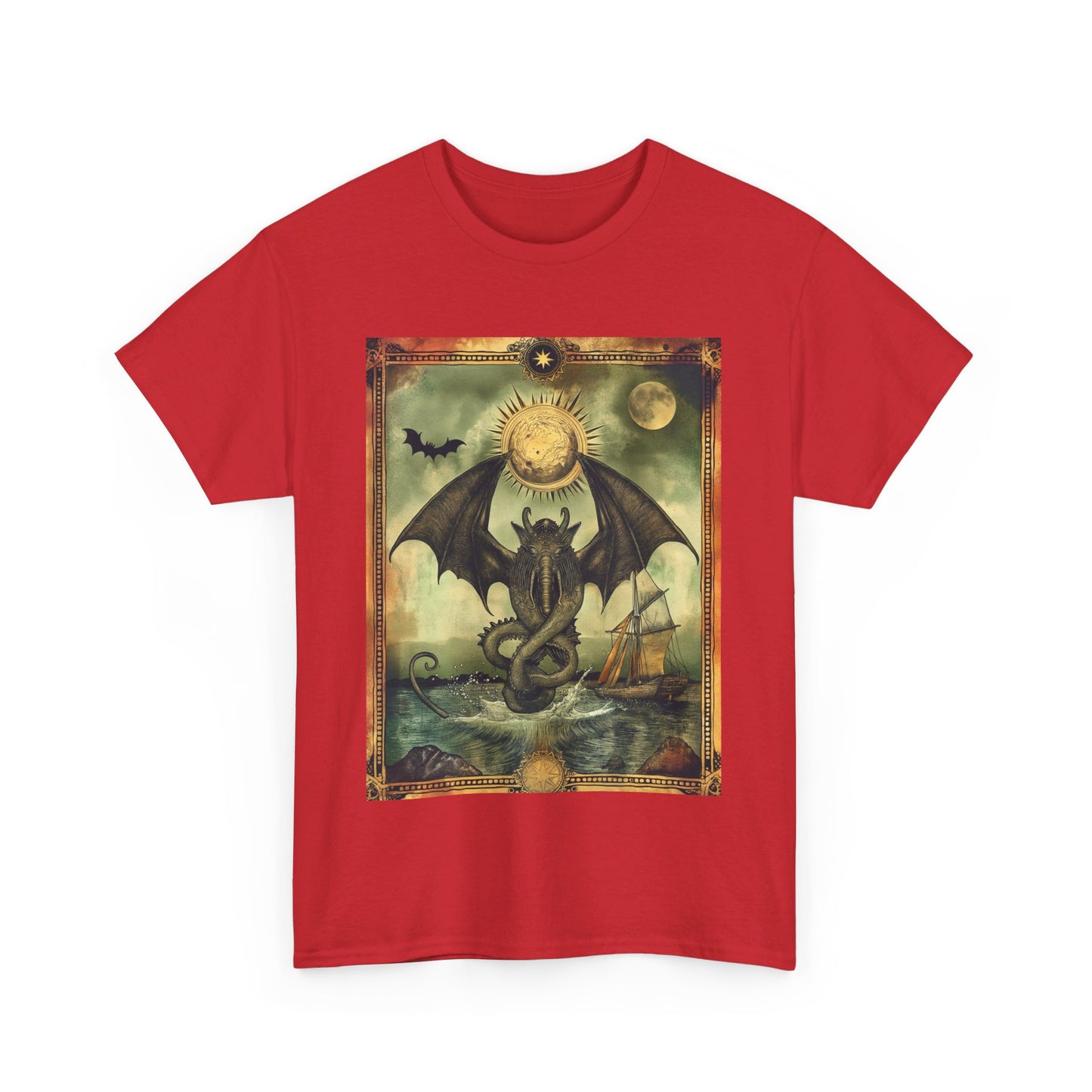 Fitzboyzprintz - Cthulu Tarot Card Unisex Heavy Cotton Graphic Tee