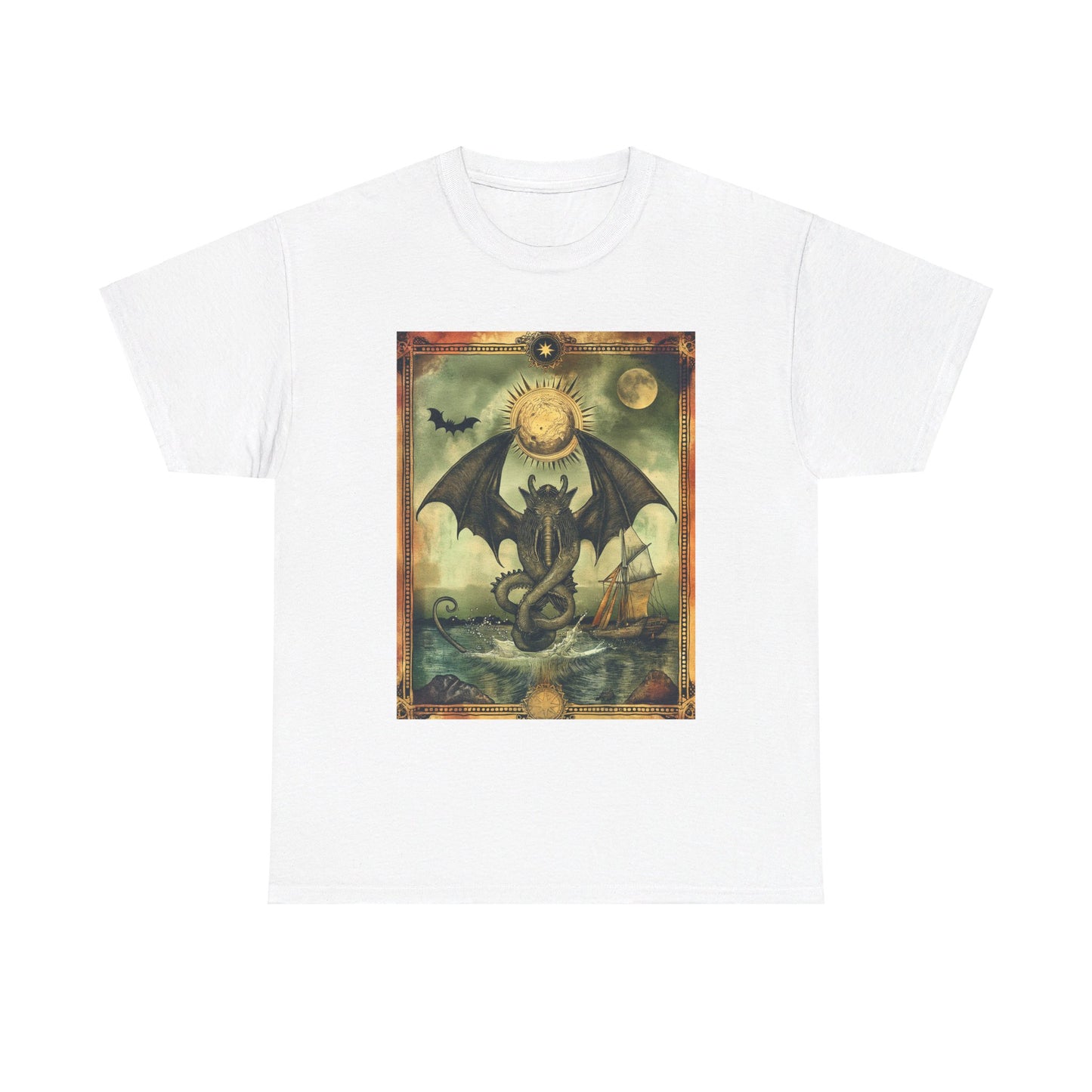 Fitzboyzprintz - Cthulu Tarot Card Unisex Heavy Cotton Graphic Tee