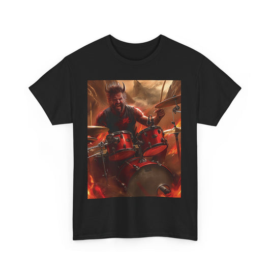 Devil Drummer Unisex Heavy Cotton Graphic Tee