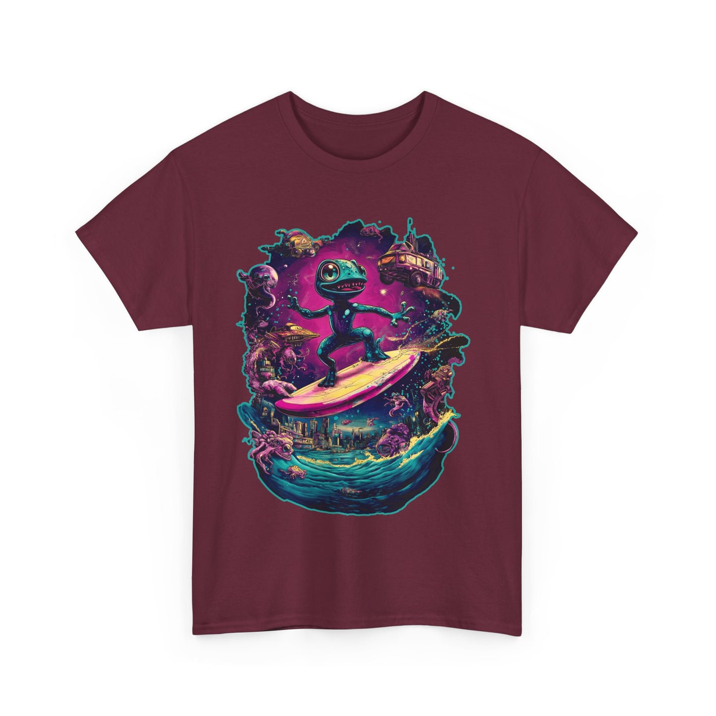 Gecko Surfer Unisex Heavy Cotton Tee