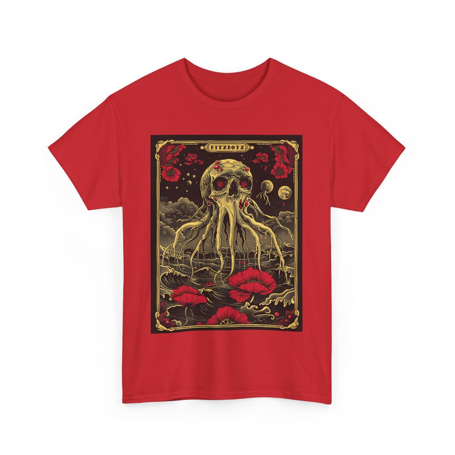 Fitzboyzprintz - Fitzboyz Octoskeleton Tarot Unisex Heavy Cotton Tee
