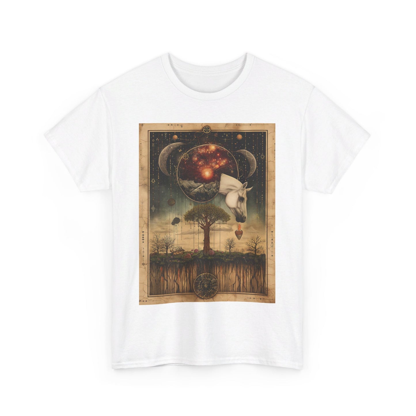Fitzboyzprintz "Unicorn Tarot" Unisex Heavy Cotton Graphic Tee