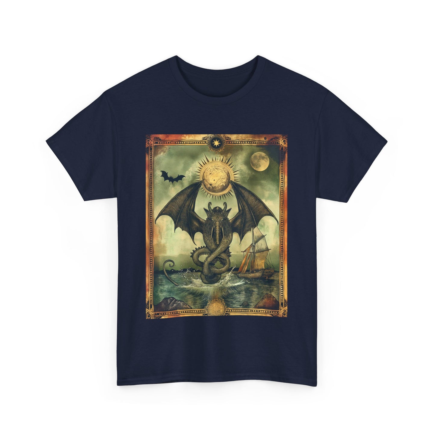 Fitzboyzprintz - Cthulu Tarot Card Unisex Heavy Cotton Graphic Tee