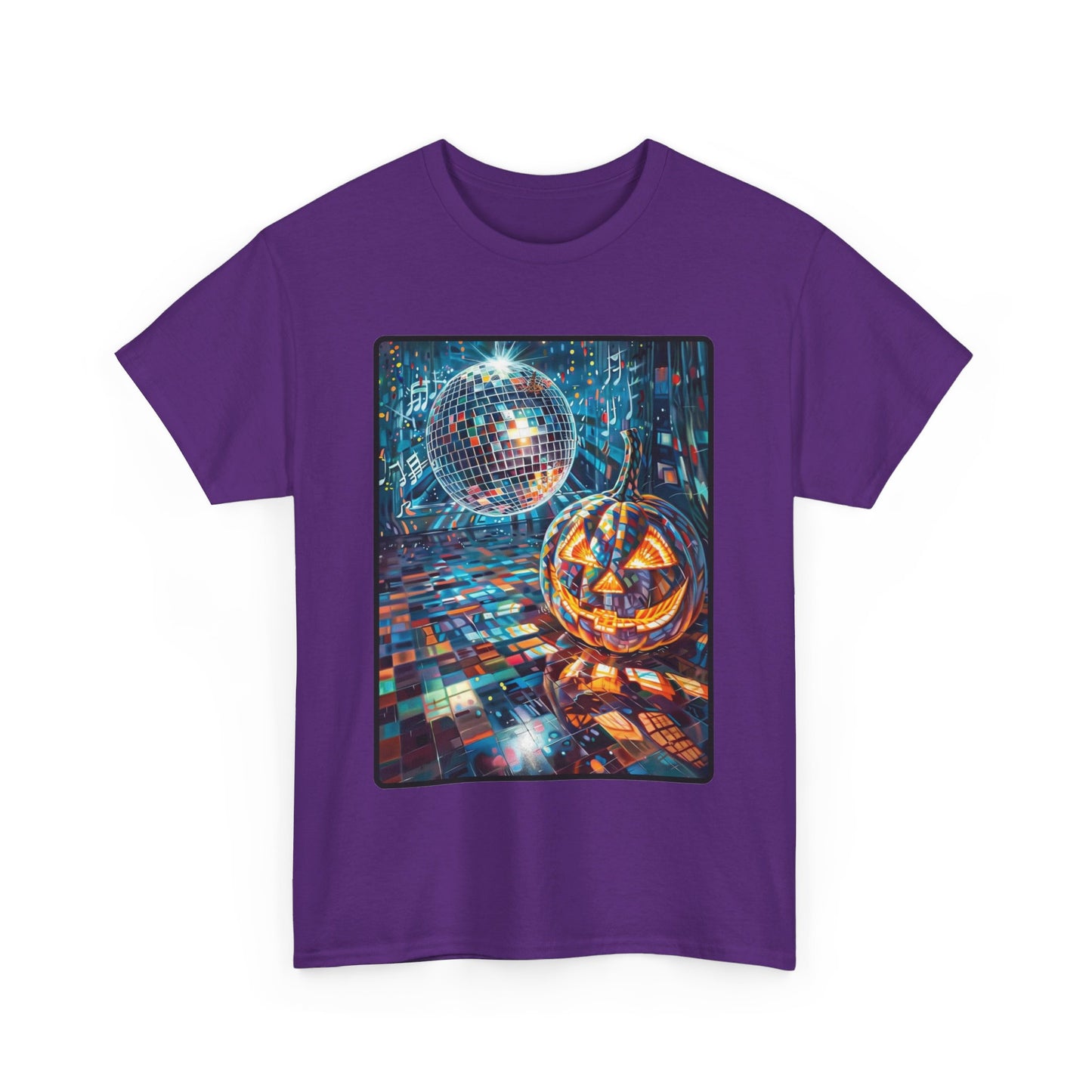 Fitzboyzprintz Pop Art Pumpkin Disco Unisex Fashion Heavy Cotton Fabric Graphic Tee Shirt