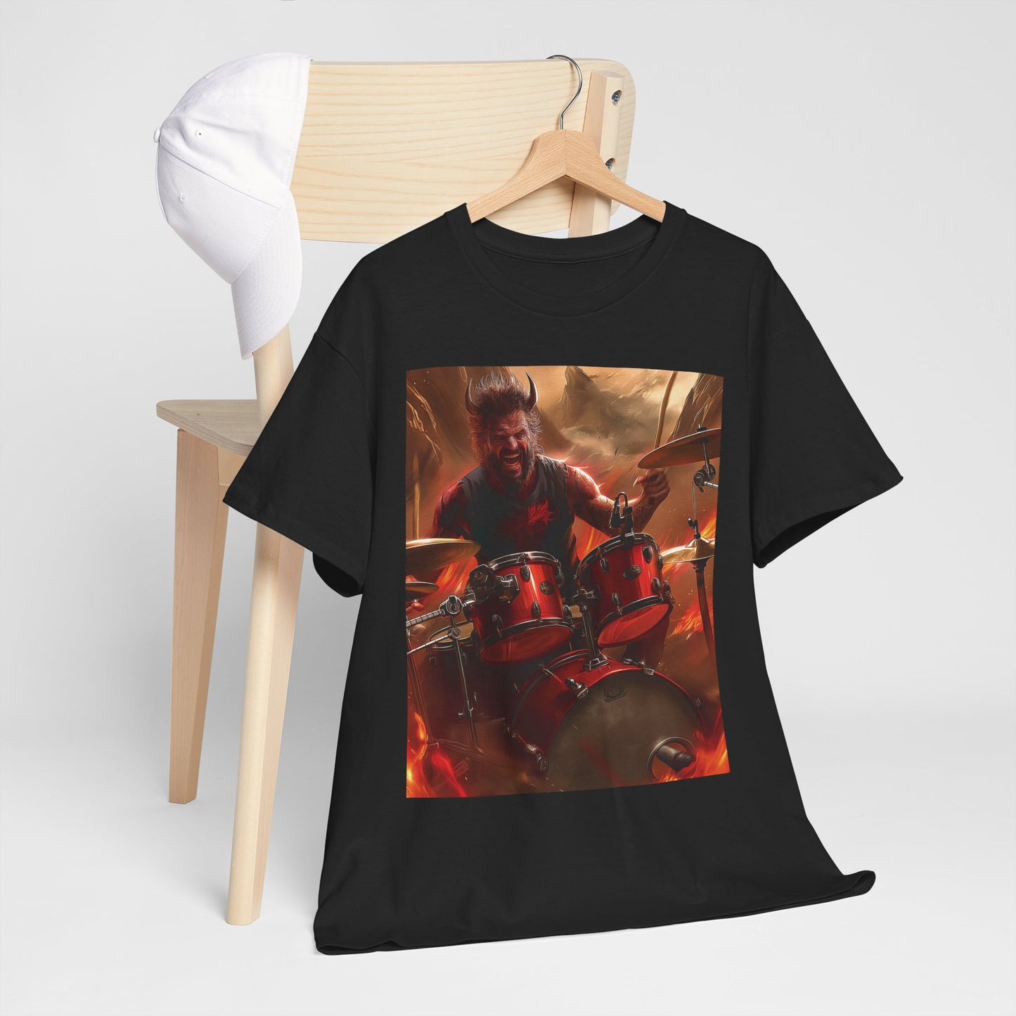 Devil Drummer Unisex Heavy Cotton Graphic Tee