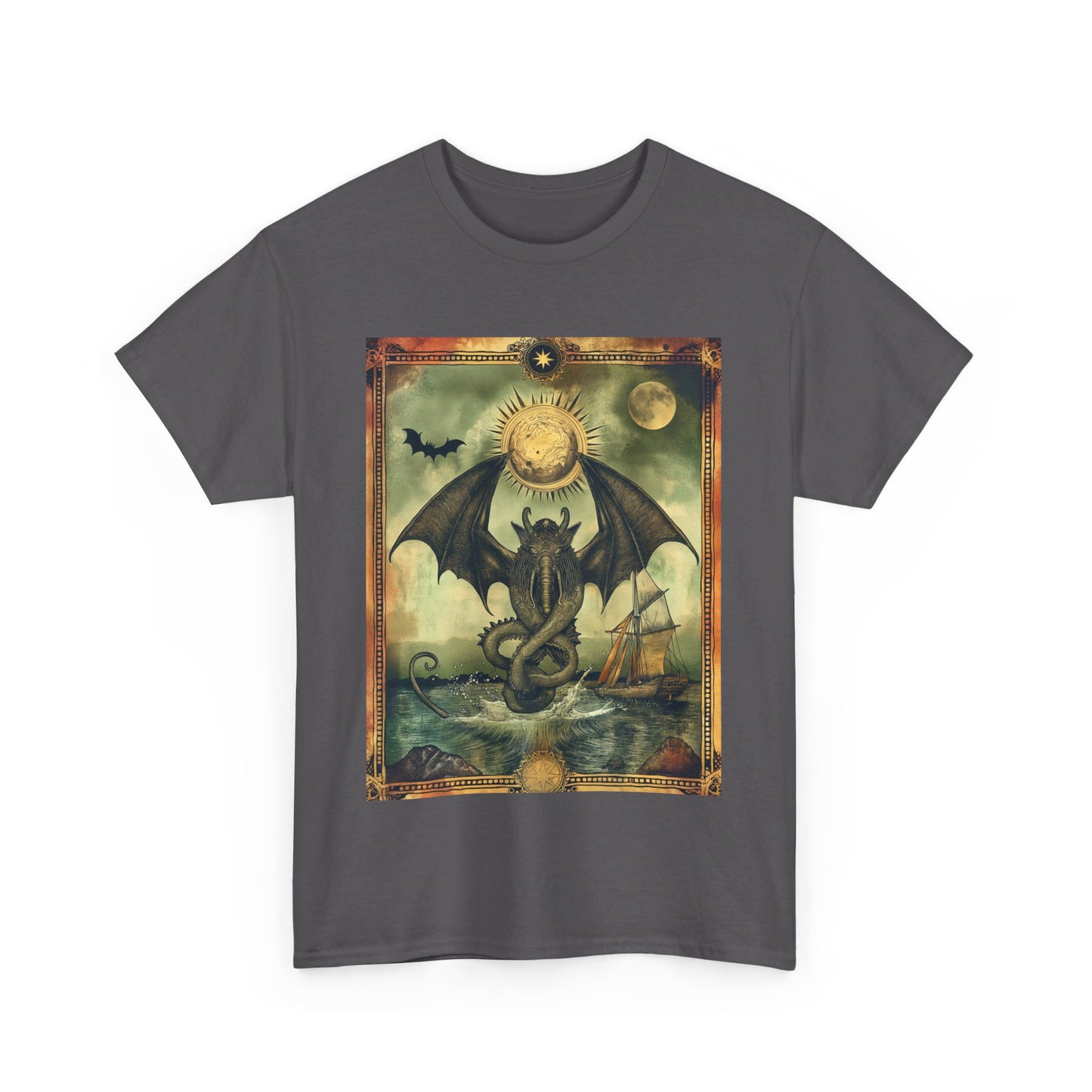 Fitzboyzprintz - Cthulu Tarot Card Unisex Heavy Cotton Graphic Tee
