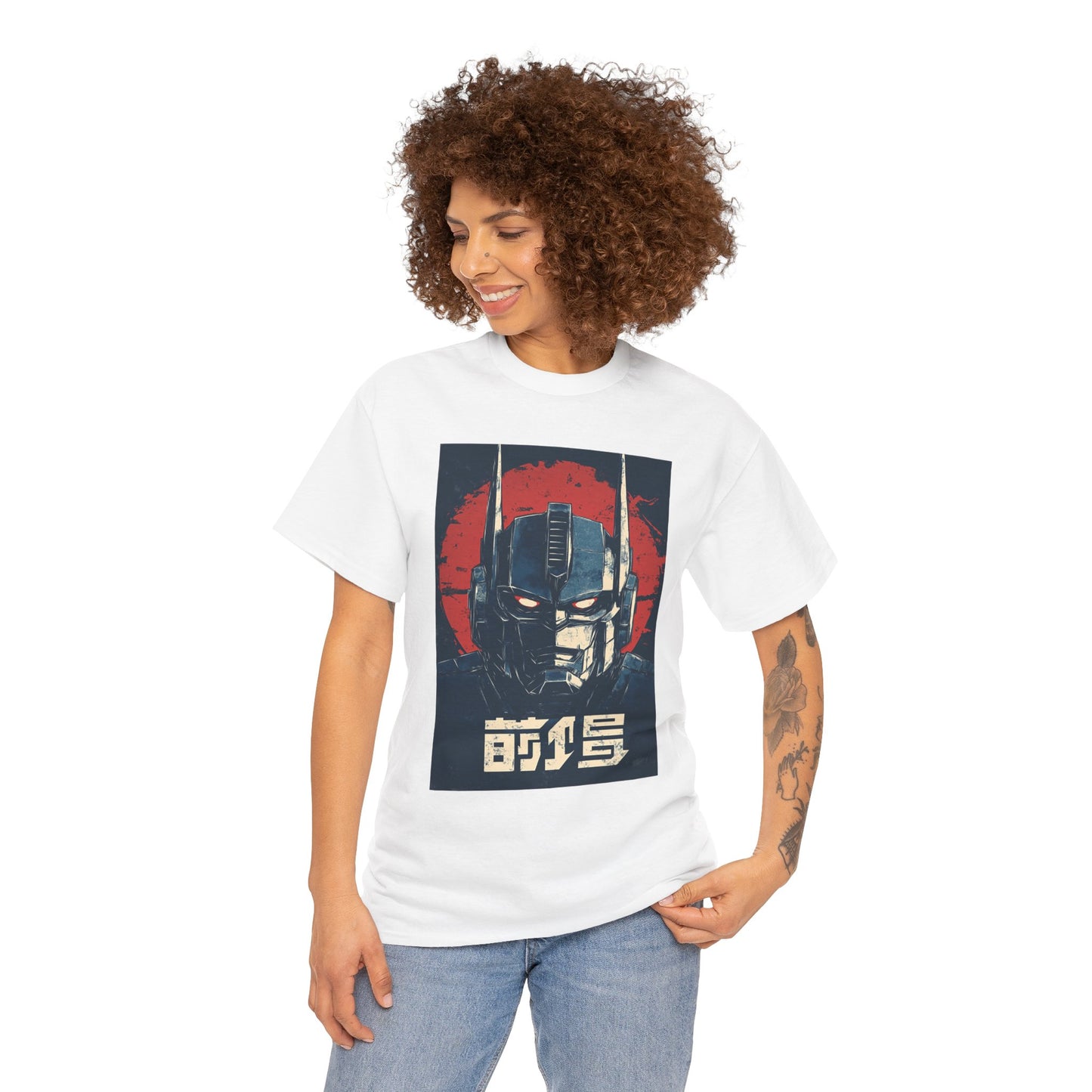 Vintage Style Robot Helmet Unisex Heavy Cotton Tee