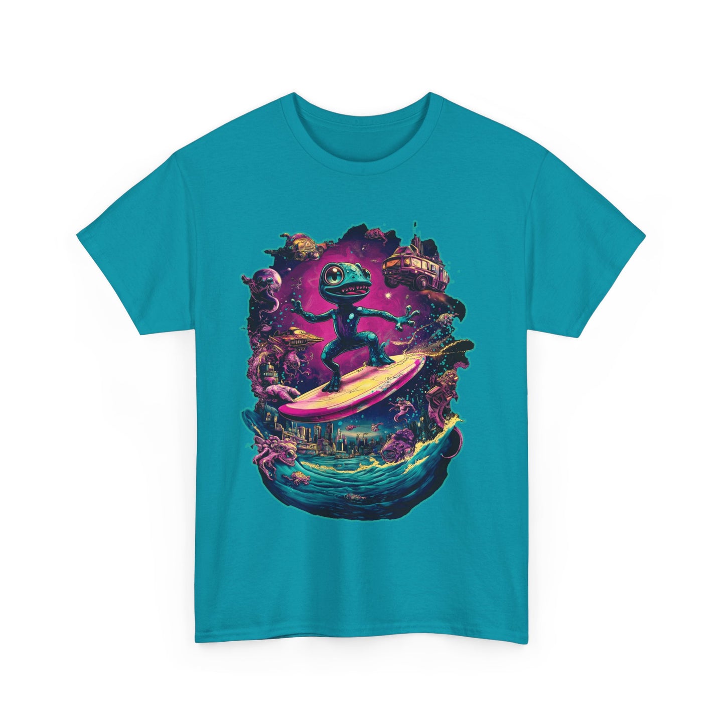 Gecko Surfer Unisex Heavy Cotton Tee