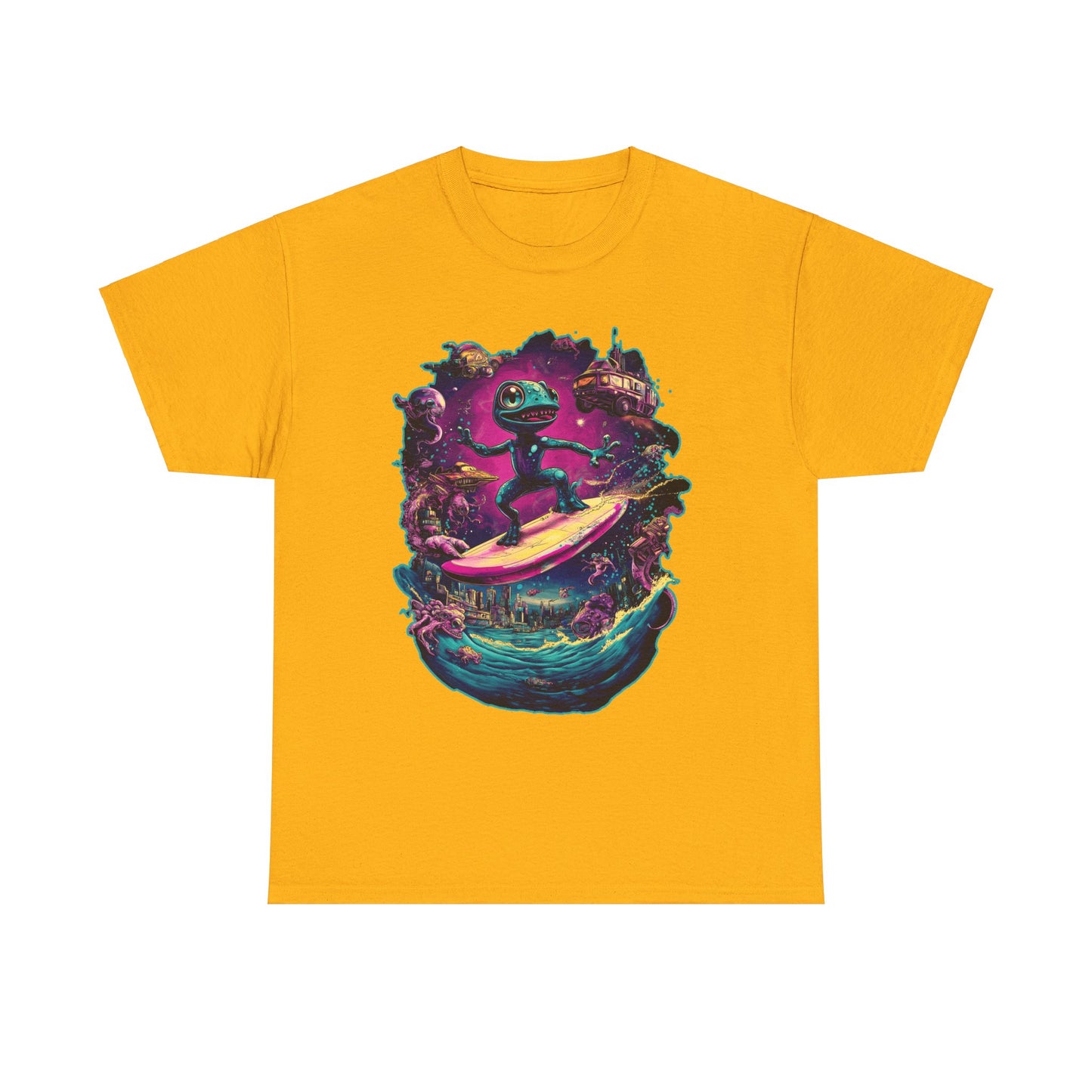 Gecko Surfer Unisex Heavy Cotton Tee