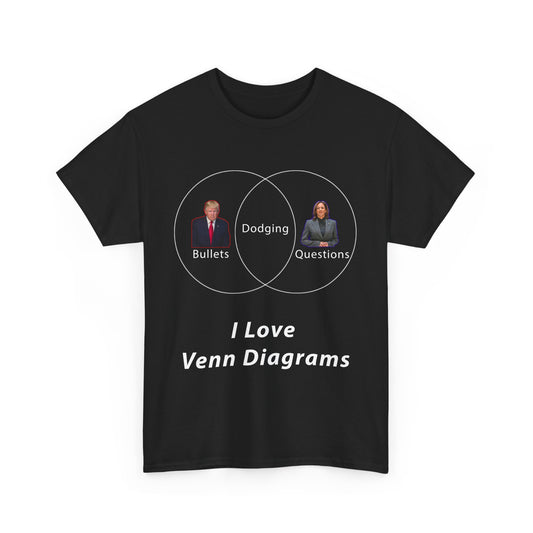 I Love Venn Diagrams Unisex Heavy Cotton Tee