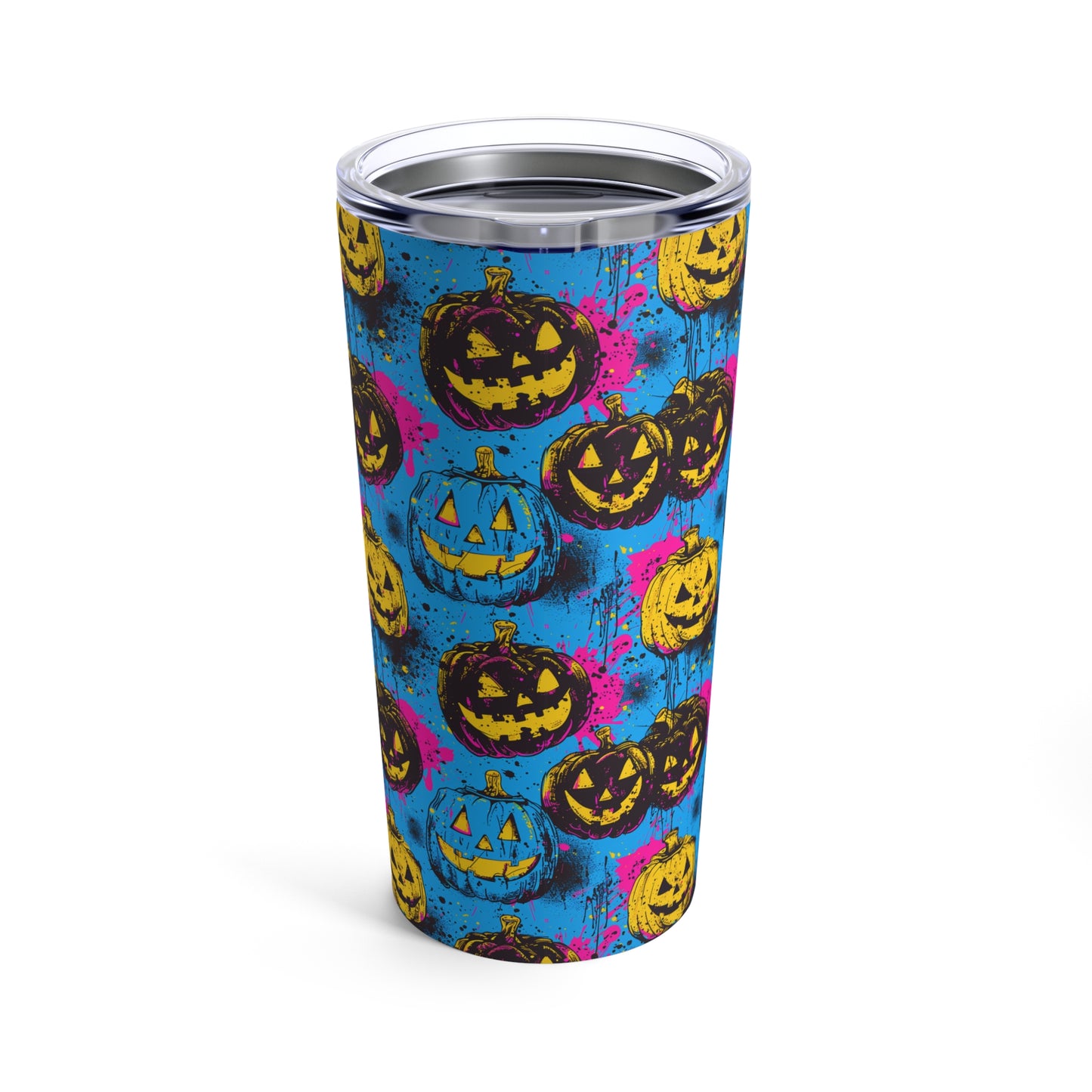 Blue Halloween Pumpkins Tumbler 20oz