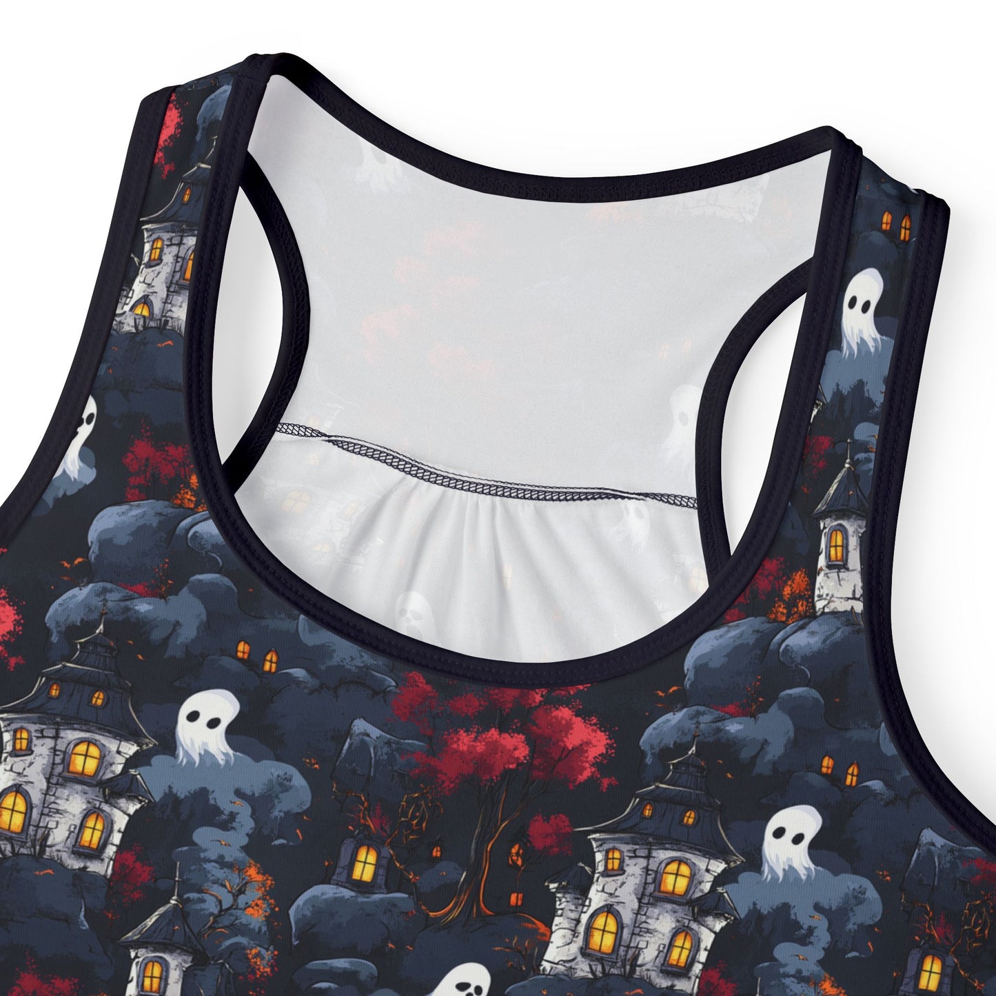 Haunted Houses & Ghosts Pattern Women's Tank Top