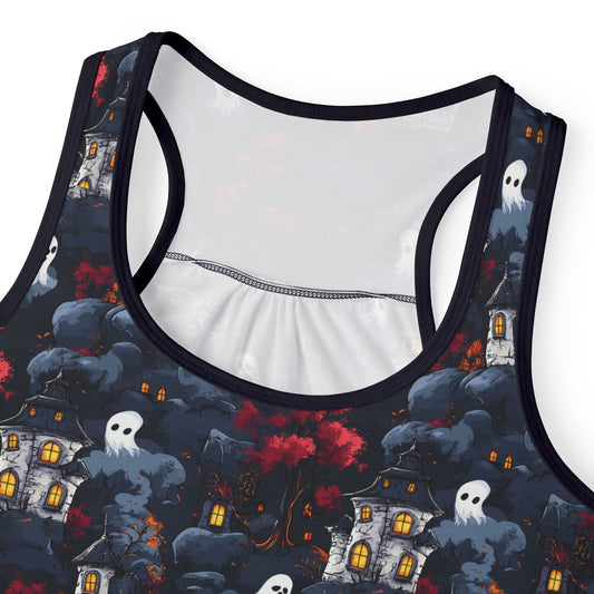 Haunted Houses & Ghosts Pattern Women's Tank Top