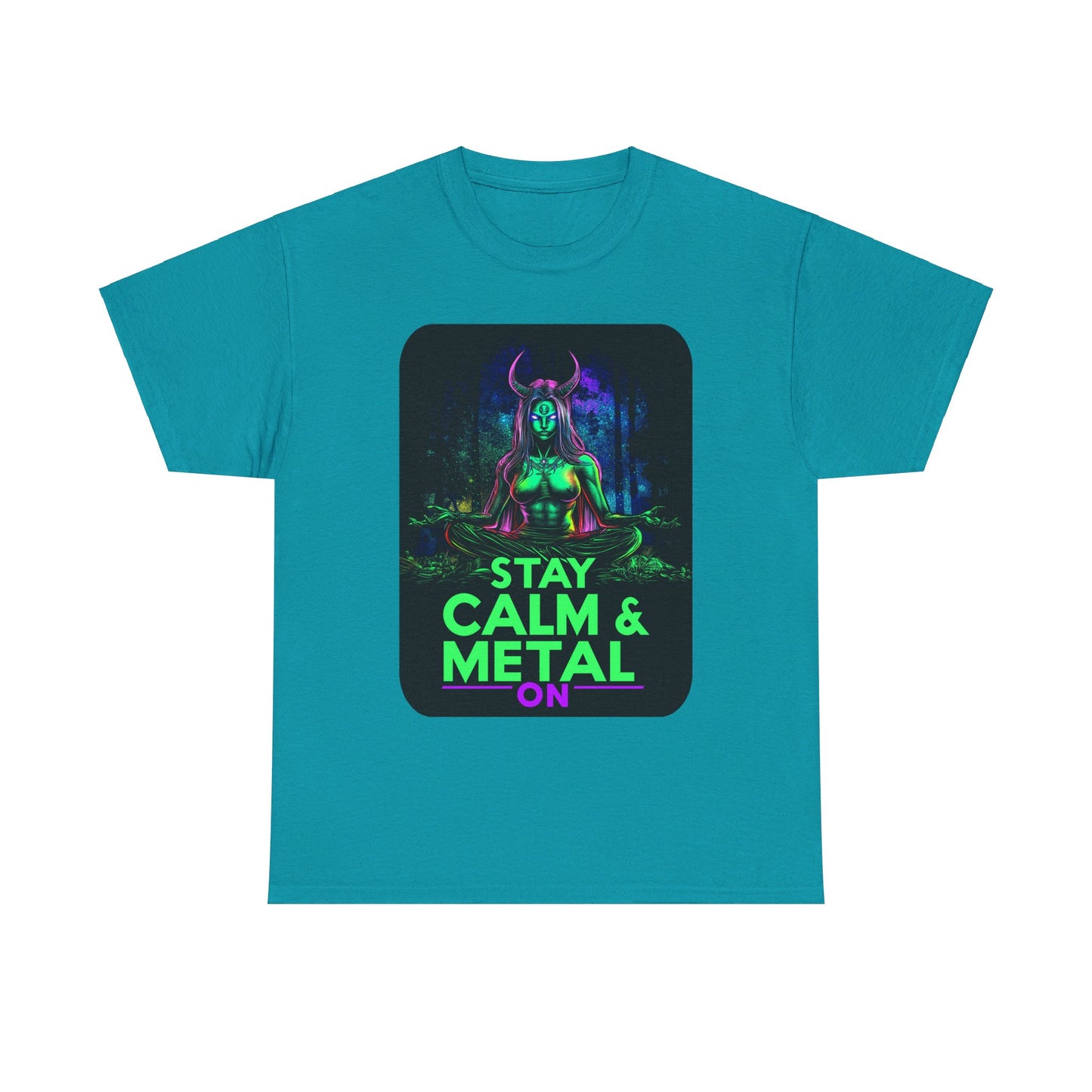 Stay Calm And Metal On Unisex Heavy Cotton Tee