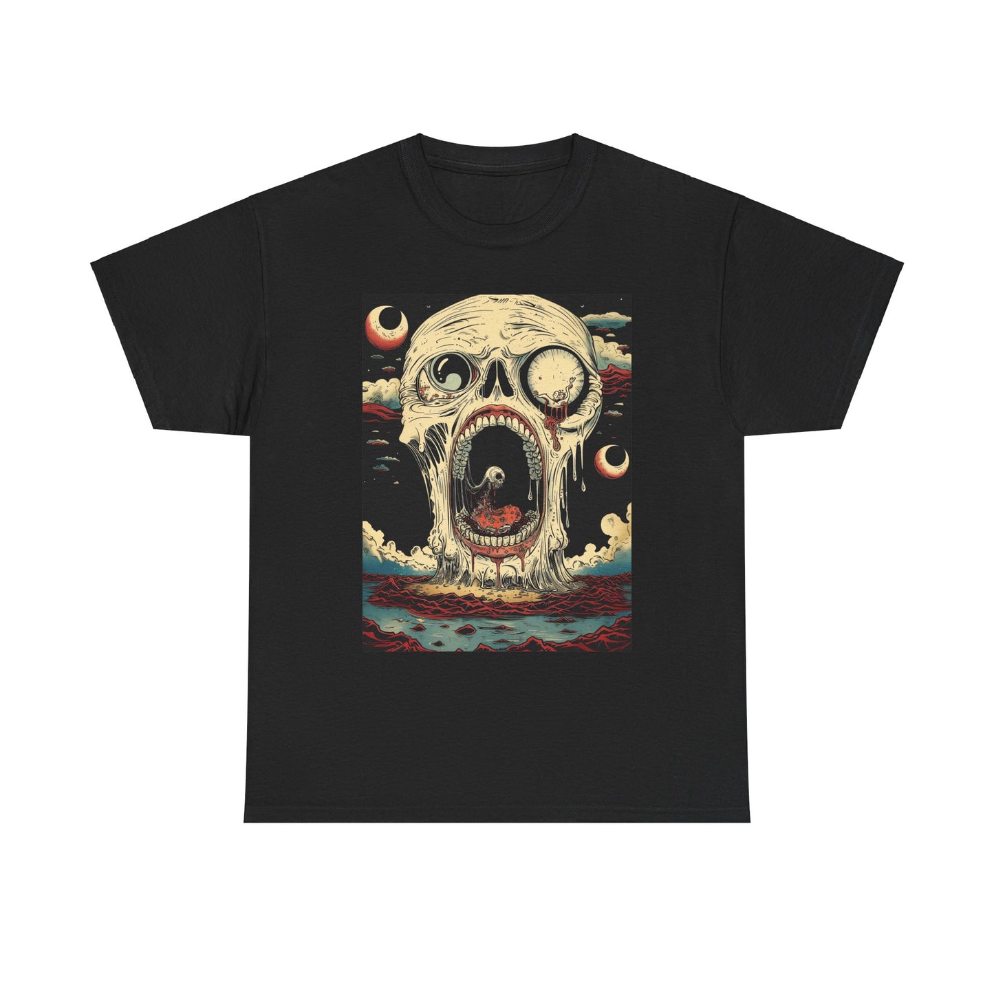 Fitzboyzprintz Screaming Skull Casual Unisex Fashion Heavy Cotton Fabric Basic Streetwear Graphic Tee Shirt