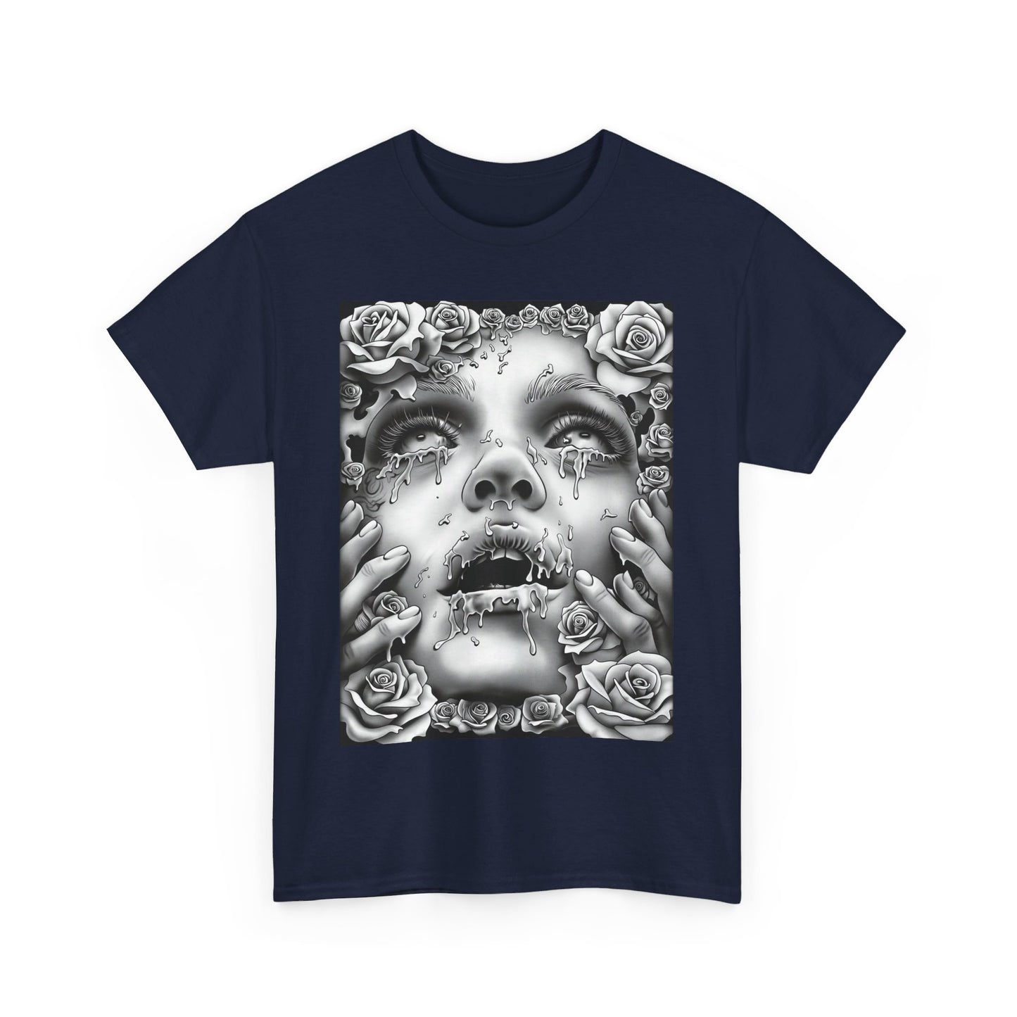 Melancholic Roses Graphic Unisex Heavy Cotton Graphic Tee