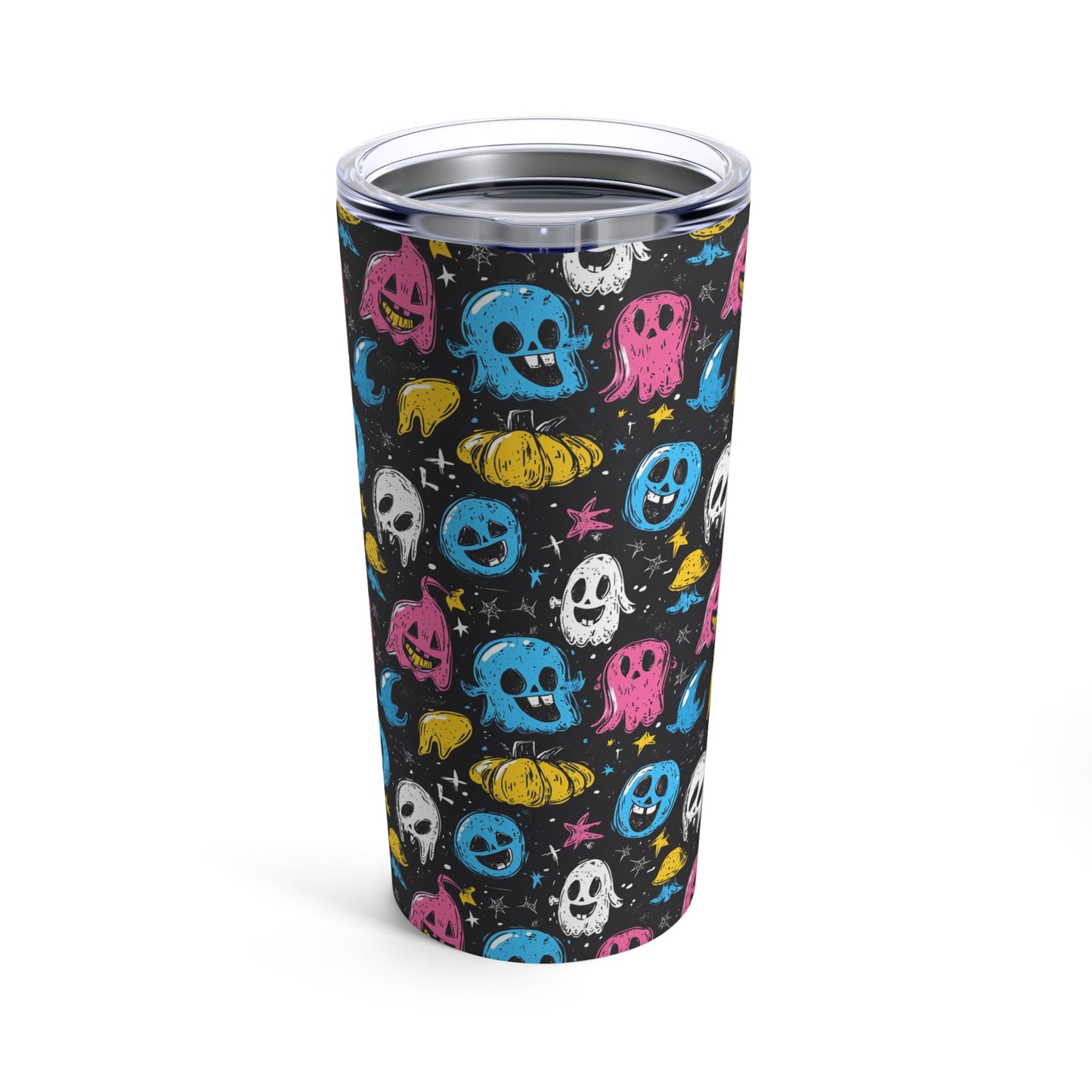 Colorful Ghosts Halloween Print Tumbler 20oz