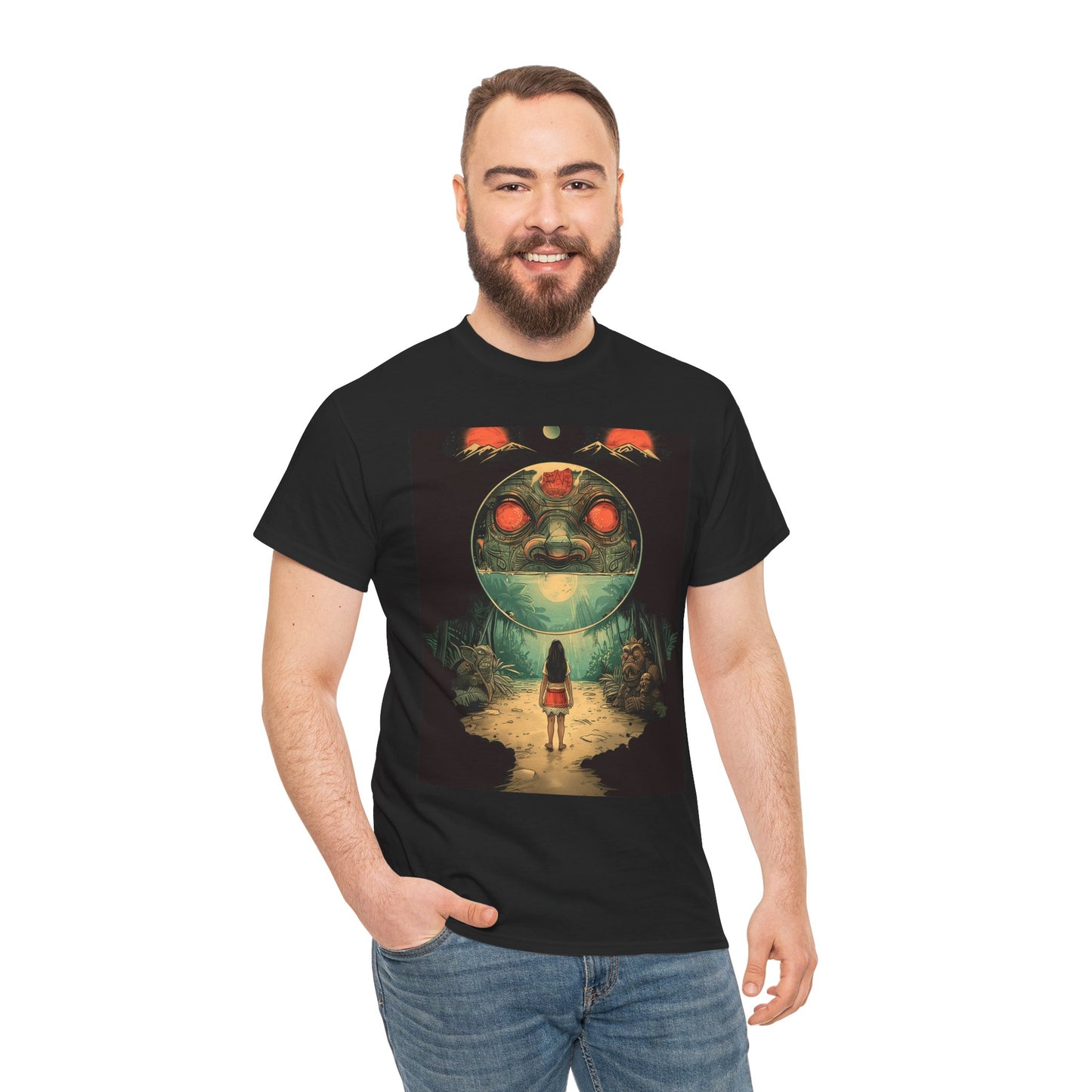 Fitzboyzprintz The Girl From Motunui Basic Unisex Fashion Heavy Cotton Fabric Streetwear Tee Shirt