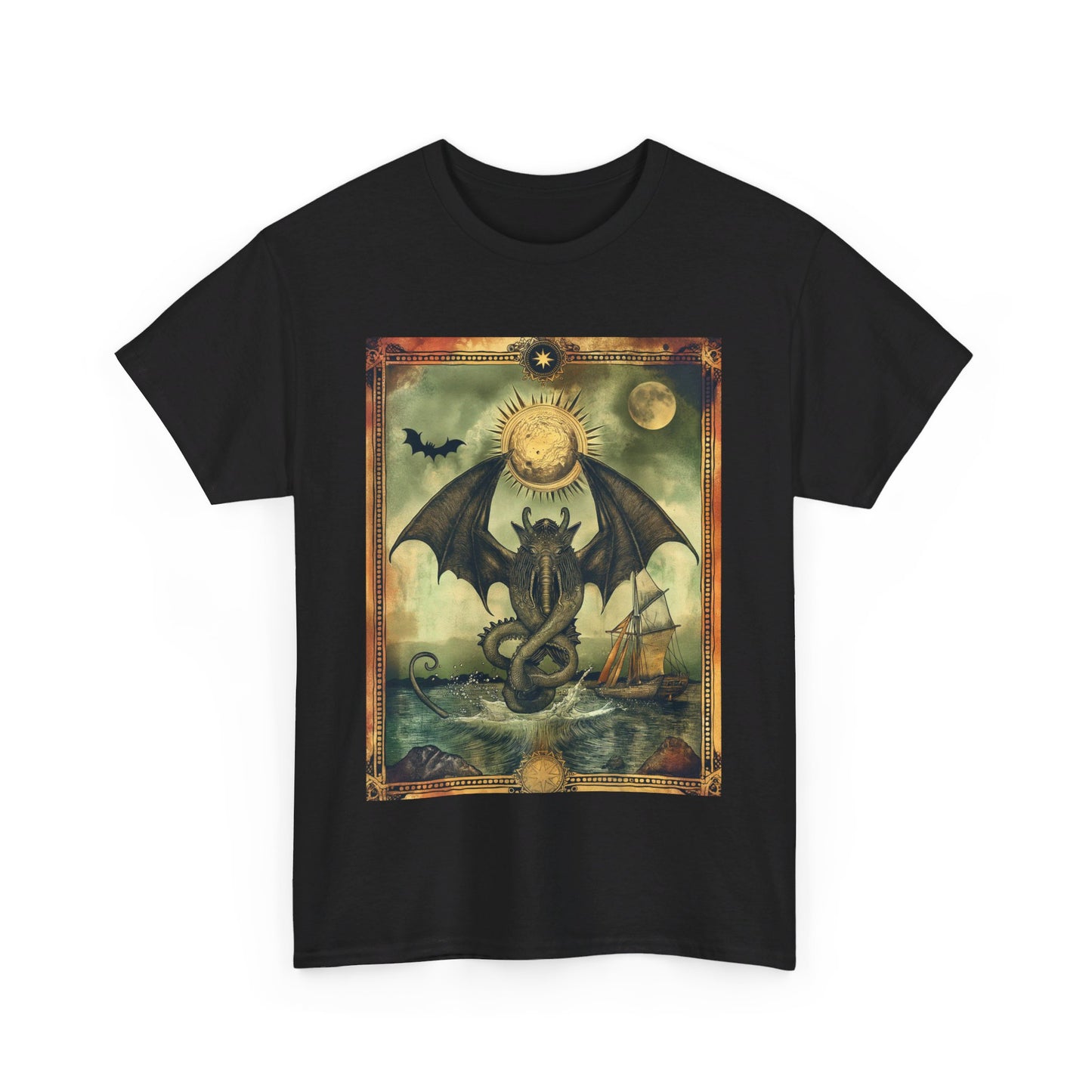 Fitzboyzprintz - Cthulu Tarot Card Unisex Heavy Cotton Graphic Tee