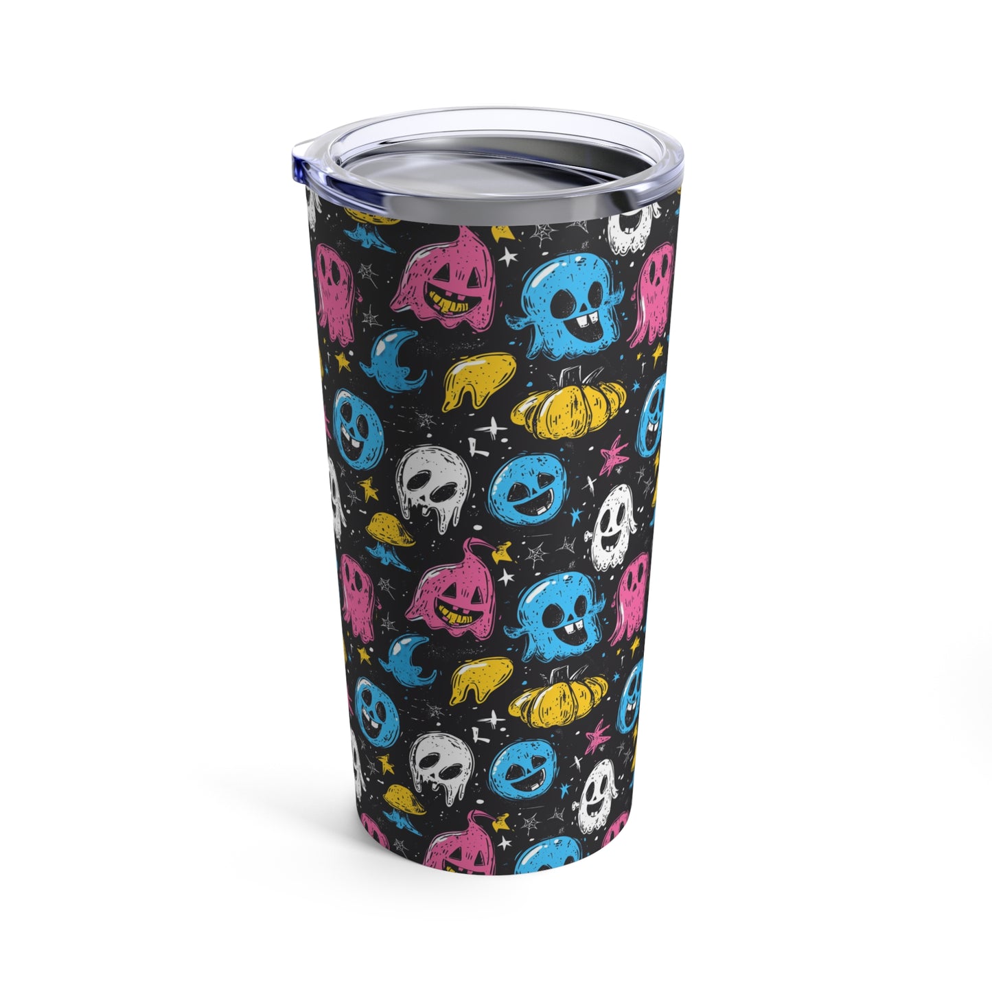 Colorful Ghosts Halloween Print Tumbler 20oz