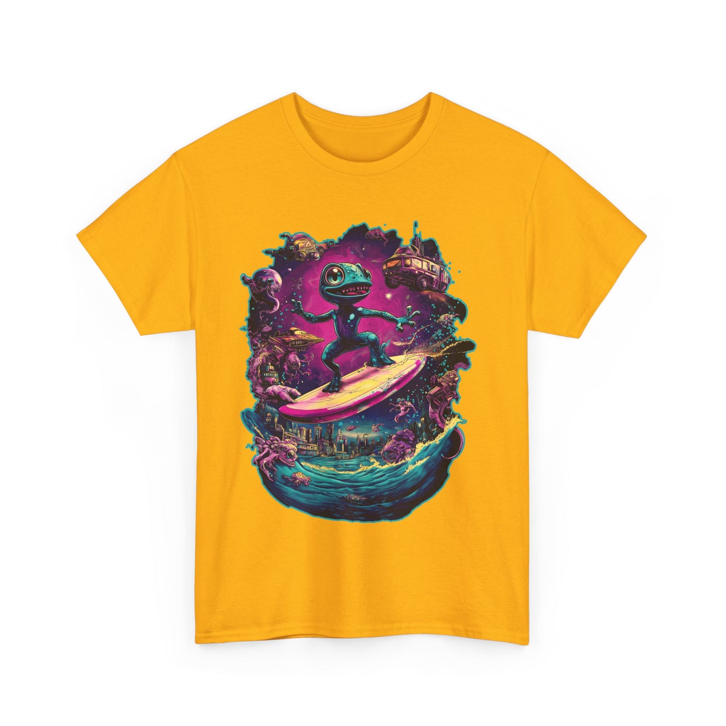 Gecko Surfer Unisex Heavy Cotton Tee