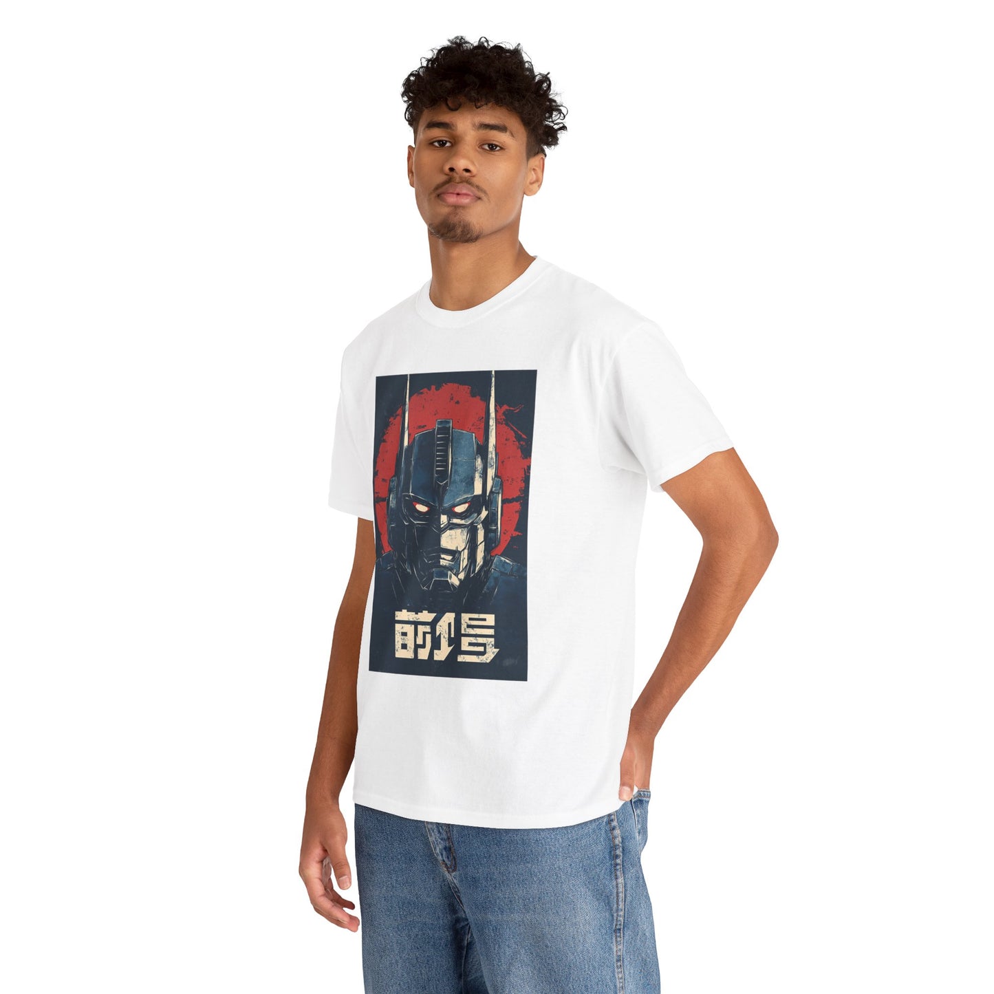 Vintage Style Robot Helmet Unisex Heavy Cotton Tee