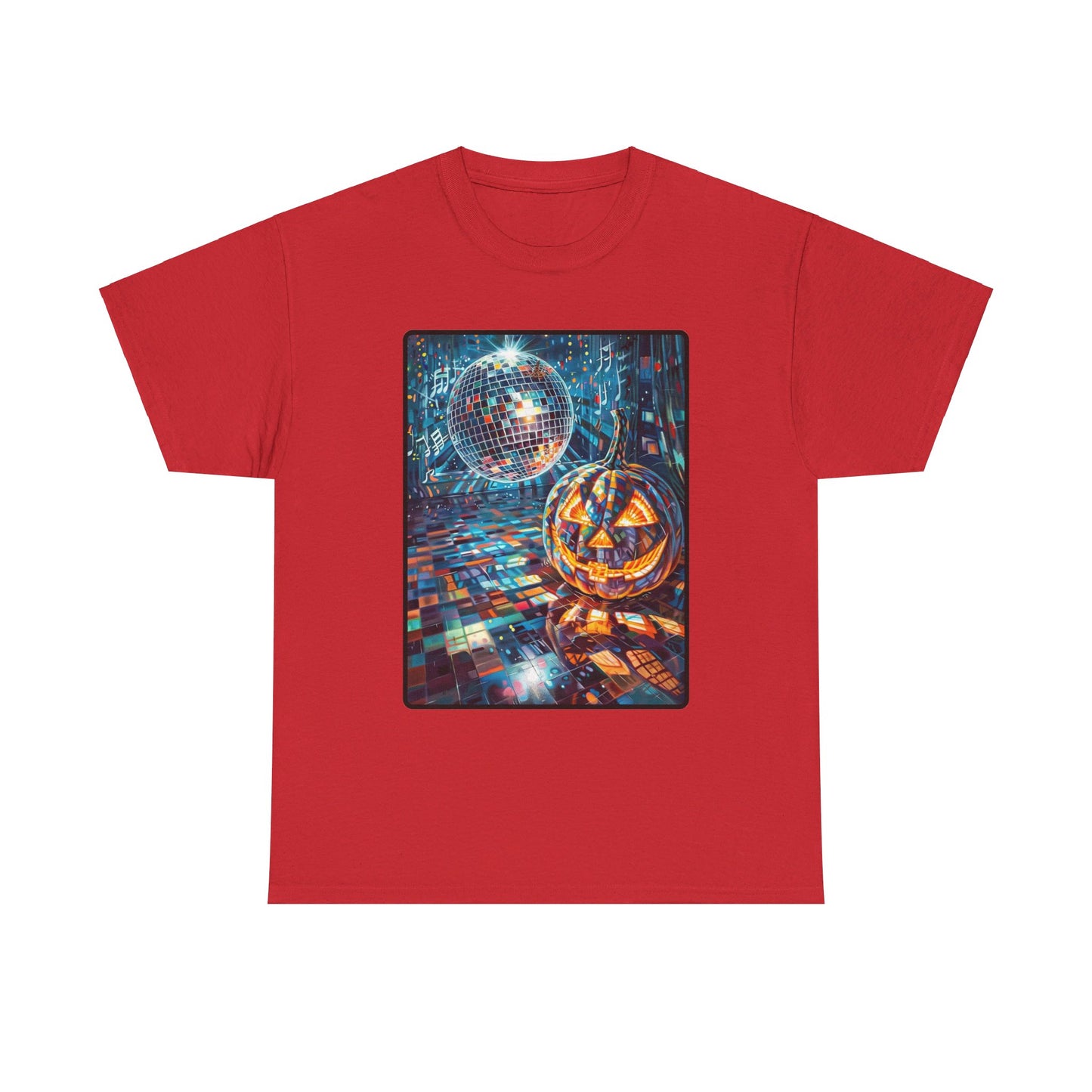 Fitzboyzprintz Pop Art Pumpkin Disco Unisex Fashion Heavy Cotton Fabric Graphic Tee Shirt